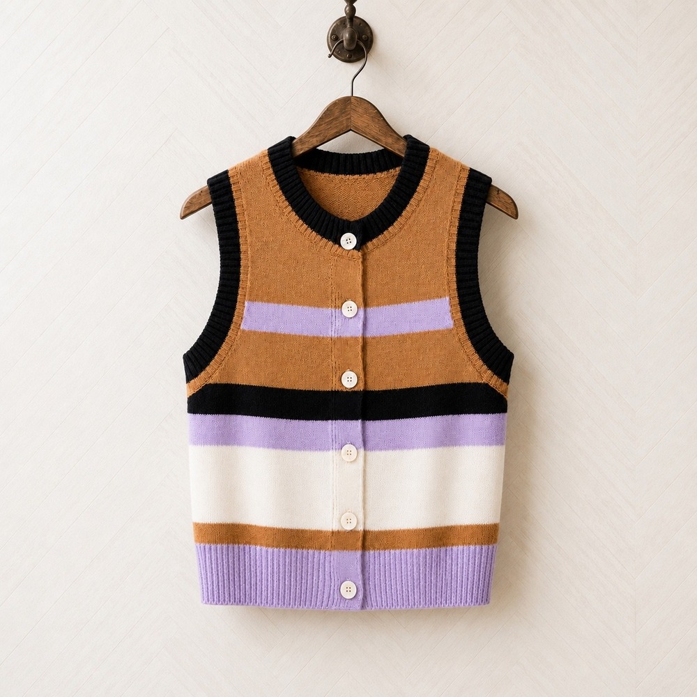 Maeve by Anthropologie Muti-Colored Striped Sweater Vest, Size Small NWOT